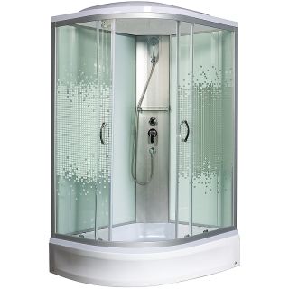 Душевая кабина с поддоном Мономах 120/90/24 МЗ R 10000005828 120x90 хром стекло прозрачное с рисунком