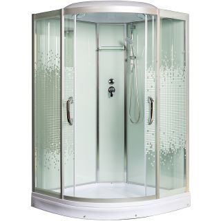 Душевая кабина с поддоном Мономах 120/120/15 С МЗ 10000005847 120x120 хром стекло прозрачное с рисунком