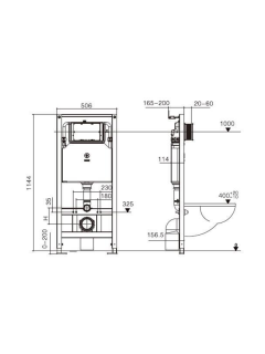 Инсталляция WeltWasser для унитаза WW AMBERG 350 + BL 10000012280 Черная кнопка.