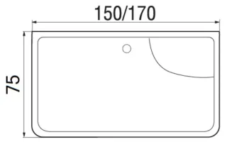 Акриловая ванна WEMOR 150/75/55 S 1500*750*550 мм 10000006116 прямоугольная