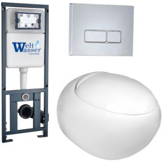Комплект унитаза с инсталляцией WeltWasser Marberg 410 +Jeckenbach 004 GL-WT +MAR 410 SE-CR 10000006478 белый глянцевый