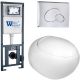 Комплект унитаза с инсталляцией WeltWasser Marberg 410 +Jeckenbach 004 GL-WT +MAR 410 RD-CR 10000006479 белый глянцевый