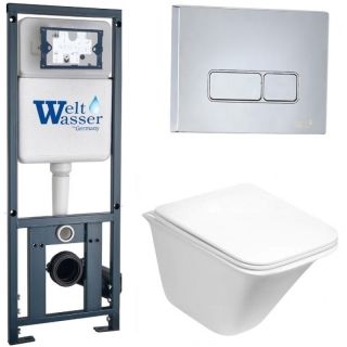 Комплект унитаза с инсталляцией WeltWasser Marberg 410 +Rotbach 004 GL-WT +MAR 410 SE-CR 10000006496 белый глянцевый