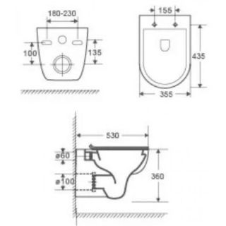 Комплект унитаза с инсталляцией Weltwasser Amberg 350 ST + Baarbach 004 GL-WT + Amberg RD-CR 10000006501 белый глянец