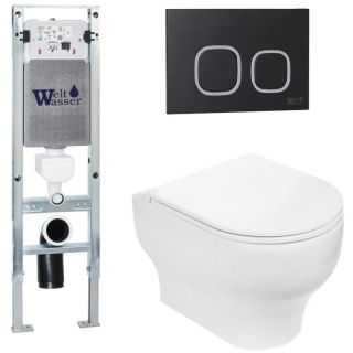 Комплект унитаза с инсталляцией WeltWasser Amberg 350 ST + Erlenbach 004 GL-WT + Amberg RD-BL 10000006506 белый глянцевый