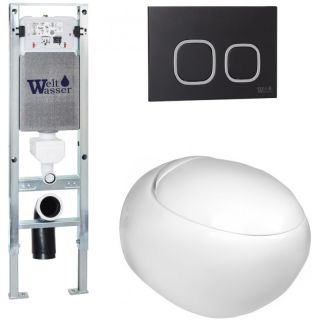 Комплект унитаза с инсталляцией WeltWasser Amberg 350 ST +Jeckenbach 004 GL-WT +Amberg RD-BL 10000006534 белый глянцевый