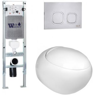 Комплект унитаза с инсталляцией WeltWasser Amberg 350 ST +Jeckenbach 004 GL-WT +Amberg RD-MT CR 10000006536 белый глянцевый