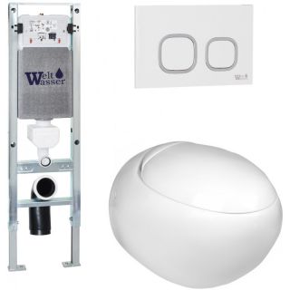 Комплект унитаза с инсталляцией WeltWasser Amberg 350 ST +Jeckenbach 004 GL-WT +Amberg RD-WT 10000006537 белый глянцевый
