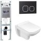 Комплект унитаза с инсталляцией WeltWasser Amberg 350 ST +Kehlbach 004 GL-WT +Amberg RD-BL 10000006538 белый глянцевый
