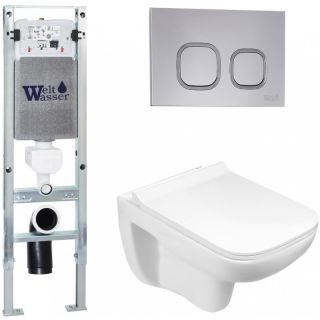 Комплект унитаза с инсталляцией WeltWasser Amberg 350 ST +Kehlbach 004 GL-WT +Amberg RD-CR 10000006539 белый глянцевый