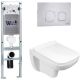 Комплект унитаза с инсталляцией WeltWasser Amberg 350 ST +Kehlbach 004 GL-WT +Amberg RD-MT CR 10000006540 белый глянцевый