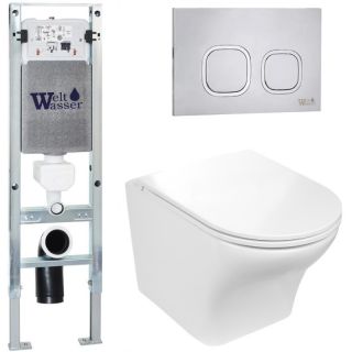 Комплект унитаза с инсталляцией WeltWasser Amberg 350 ST +Odenbach 004 GL-WT +Amberg RD-MT CR 10000006565 белый глянцевый