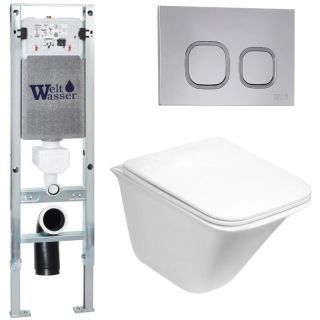 Комплект унитаза с инсталляцией WeltWasser Amberg 350 ST +Rotbach 004 GL-WT +Amberg RD-CR 10000006568 белый глянцевый