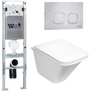 Комплект унитаза с инсталляцией WeltWasser Amberg 350 ST +Rotbach 004 GL-WT +Amberg RD-MT CR 10000006569 белый глянцевый