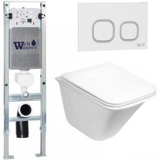 Комплект унитаза с инсталляцией WeltWasser Amberg 350 ST +Rotbach 004 GL-WT +Amberg RD-WT 10000006570 белый глянцевый