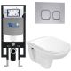 Комплект унитаза с инсталляцией Weltwasser Amberg 497 + Baarbach 004 GL-WT + Amberg RD-CR 10000006592 белый глянцевый