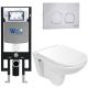 Комплект унитаза с инсталляцией Weltwasser Amberg 497 + Baarbach 004 GL-WT + Amberg RD-MT CR 10000006593 белый глянцевый