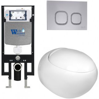 Комплект унитаза с инсталляцией WeltWasser Amberg 497 +Jeckenbach 004 GL-WT +Amberg RD-CR 10000006624 белый глянцевый