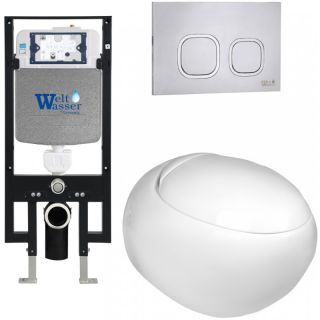 Комплект унитаза с инсталляцией WeltWasser Amberg 497 +Jeckenbach 004 GL-WT +Amberg RD-MT CR 10000006625 белый глянцевый
