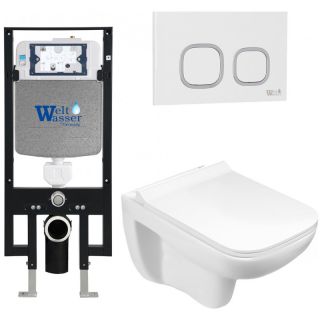 Комплект унитаза с инсталляцией WeltWasser Amberg 497 +Kehlbach 004 GL-WT +Amberg RD-WT 10000006630 белый глянцевый