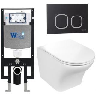 Комплект унитаза с инсталляцией WeltWasser Amberg 497 +Odenbach 004 GL-WT +Amberg RD-BL 10000006651 белый глянцевый