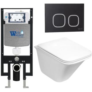 Комплект унитаза с инсталляцией WeltWasser Amberg 497 +Rotbach 004 GL-WT +Amberg RD-BL 10000006655 белый глянцевый