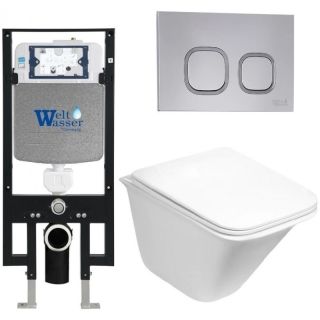 Комплект унитаза с инсталляцией WeltWasser Amberg 497 +Rotbach 004 GL-WT +Amberg RD-CR 10000006656 белый глянцевый