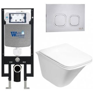 Комплект унитаза с инсталляцией WeltWasser Amberg 497 +Rotbach 004 GL-WT +Amberg RD-MT CR 10000006657 белый глянцевый