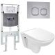 Комплект унитаза с инсталляцией Weltwasser Amberg 497 ST + Baarbach 004 GL-WT + Amberg RD-CR 10000006680 белый глянцевый