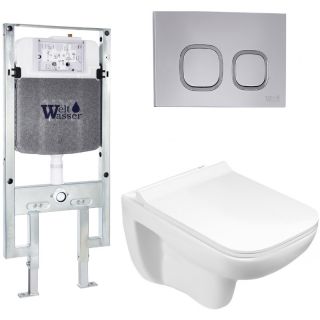 Комплект унитаза с инсталляцией WeltWasser Amberg 497 ST +Kehlbach 004 GL-WT +Amberg RD-CR 10000006716 белый глянцевый