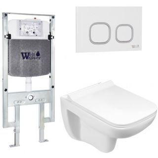 Комплект унитаза с инсталляцией WeltWasser Amberg 497 ST +Kehlbach 004 GL-WT +Amberg RD-WT 10000006718 белый глянцевый