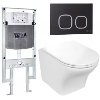 Комплект унитаза с инсталляцией WeltWasser Amberg 497 ST +Odenbach 004 GL-WT +Amberg RD-BL 10000006739 белый глянцевый