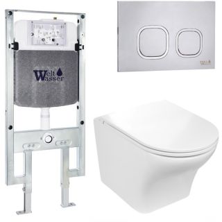 Комплект унитаза с инсталляцией WeltWasser Amberg 497 ST +Odenbach 004 GL-WT +Amberg RD-MT CR 10000006741 белый глянцевый