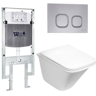 Комплект унитаза с инсталляцией WeltWasser Amberg 497 ST +Rotbach 004 GL-WT +Amberg RD-CR 10000006744 белый глянцевый