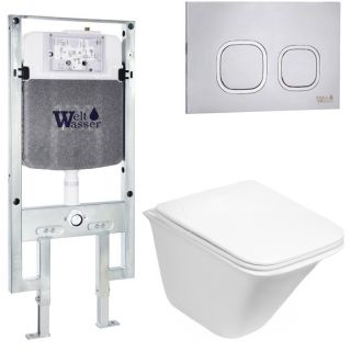 Комплект унитаза с инсталляцией WeltWasser Amberg 497 ST +Rotbach 004 GL-WT +Amberg RD-MT CR 10000006745 белый глянцевый