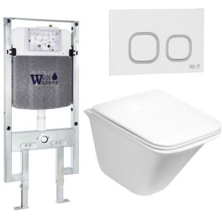 Комплект унитаза с инсталляцией WeltWasser Amberg 497 ST +Rotbach 004 GL-WT +Amberg RD-WT 10000006746 белый глянцевый