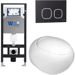 Комплект унитаза с инсталляцией WeltWasser Amberg 506 +Jeckenbach 004 GL-WT +Amberg RD-BL 10000006799 белый глянцевый