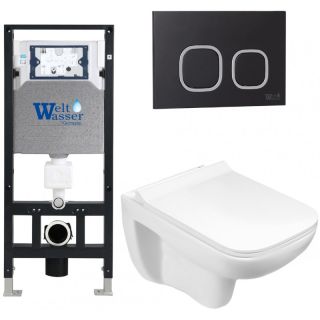 Комплект унитаза с инсталляцией WeltWasser Amberg 506 +Kehlbach 004 GL-WT +Amberg RD-BL 10000006803 белый глянцевый