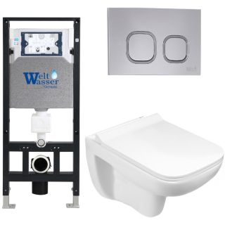 Комплект унитаза с инсталляцией WeltWasser Amberg 506 +Kehlbach 004 GL-WT +Amberg RD-CR 10000006804 белый глянцевый