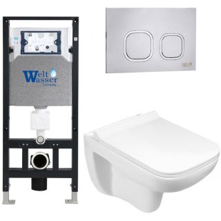 Комплект унитаза с инсталляцией WeltWasser Amberg 506 +Kehlbach 004 GL-WT +Amberg RD-MT CR 10000006805 белый глянцевый
