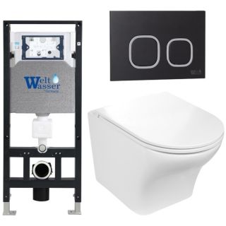 Комплект унитаза с инсталляцией WeltWasser Amberg 506 +Odenbach 004 GL-WT +Amberg RD-BL 10000006827 белый глянцевый