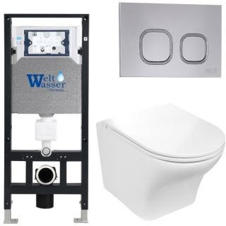 Комплект унитаза с инсталляцией WeltWasser Amberg 506 +Odenbach 004 GL-WT +Amberg RD-CR 10000006828 белый глянцевый