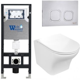 Комплект унитаза с инсталляцией WeltWasser Amberg 506 +Odenbach 004 GL-WT +Amberg RD-MT CR 10000006829 белый глянцевый