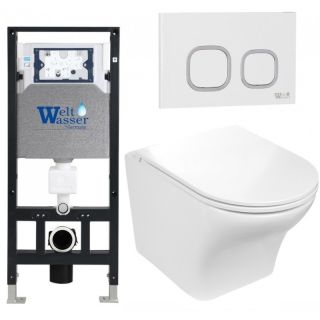 Комплект унитаза с инсталляцией WeltWasser Amberg 506 +Odenbach 004 GL-WT +Amberg RD-WT 10000006830 белый глянцевый