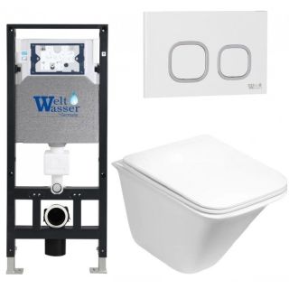 Комплект унитаза с инсталляцией WeltWasser Amberg 506 +Rotbach 004 GL-WT +Amberg RD-WT 10000006834 белый глянцевый