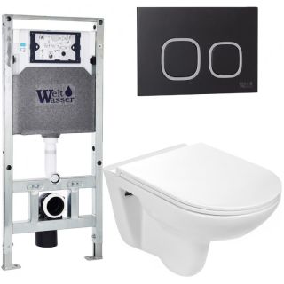 Комплект унитаза с инсталляцией Weltwasser Amberg 506 ST + Baarbach 004 GL-WT + Amberg RD-BL 10000006855 белый глянцевый