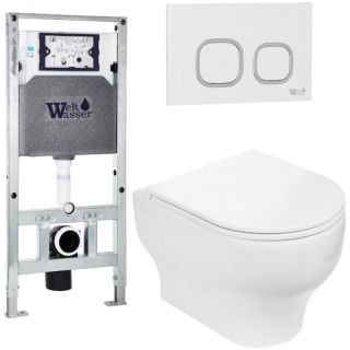 Комплект унитаза с инсталляцией WeltWasser Amberg 506 ST + Erlenbach 004 GL-WT + Amberg RD-WT 10000006862 белый глянцевый