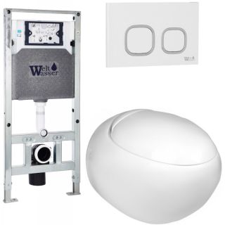 Комплект унитаза с инсталляцией WeltWasser Amberg 506 ST +Jeckenbach 004 GL-WT +Amberg RD-WT 10000006890 белый глянцевый