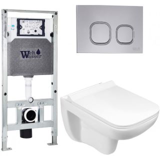 Комплект унитаза с инсталляцией WeltWasser Amberg 506 ST +Kehlbach 004 GL-WT +Amberg RD-CR 10000006891 белый глянцевый