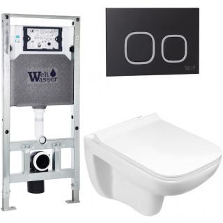 Комплект унитаза с инсталляцией WeltWasser Amberg 506 ST +Kehlbach 004 GL-WT +Amberg RD-BL 10000006892 белый глянцевый